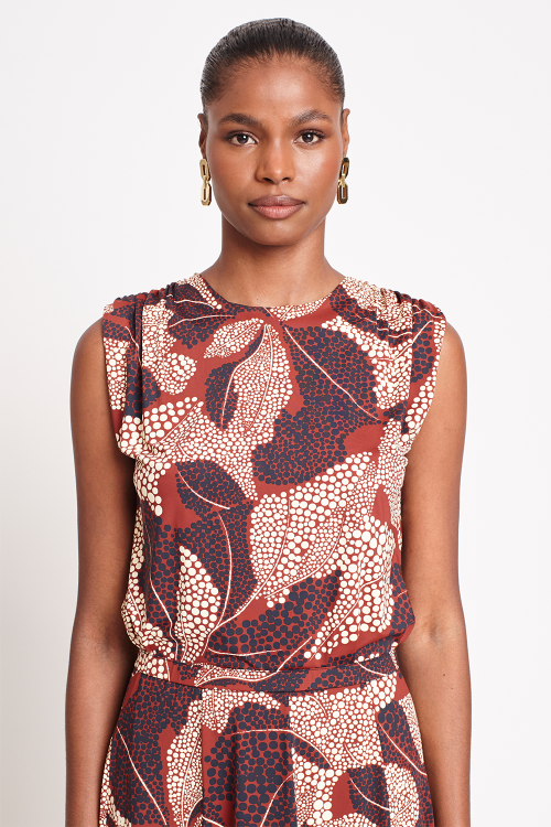 blusa jersey estampa pontilhismo