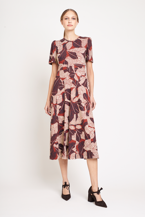 vestido jersey estampa pontilhismo