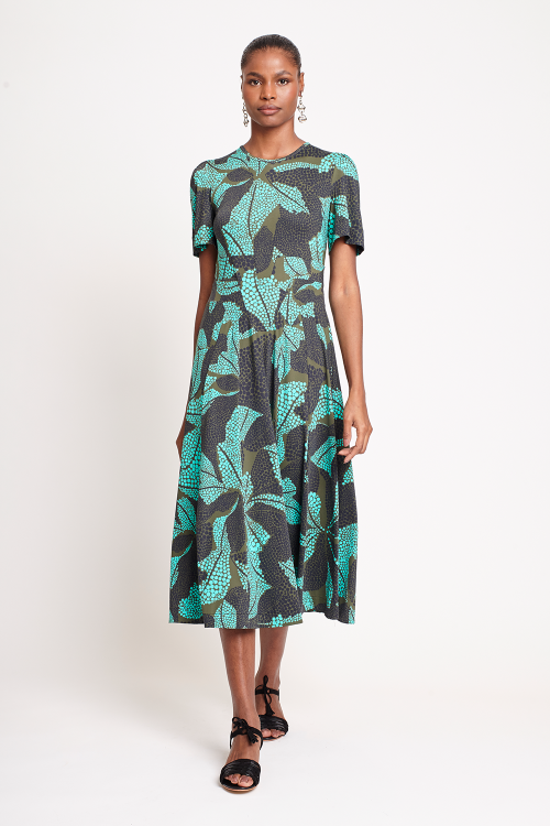 vestido jersey estampa pontilhismo