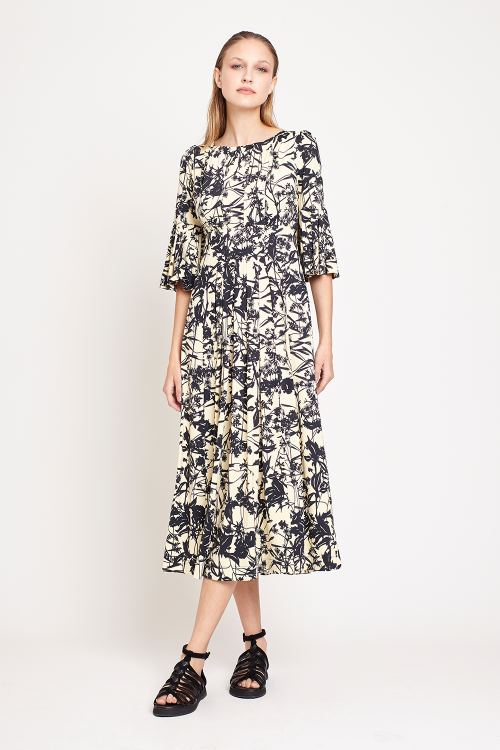 vestido jersey flor do campo