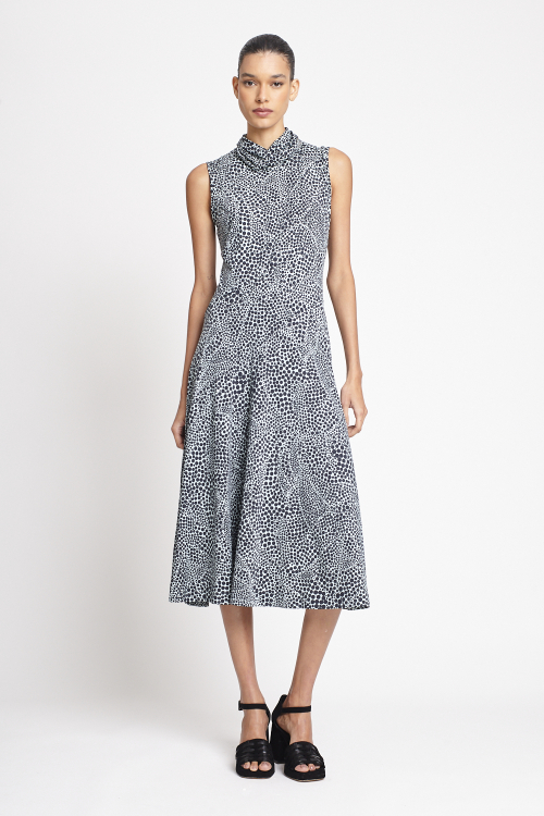vestido jersey estampa pontos