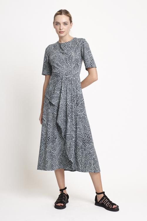 vestido jersey estampa pontos