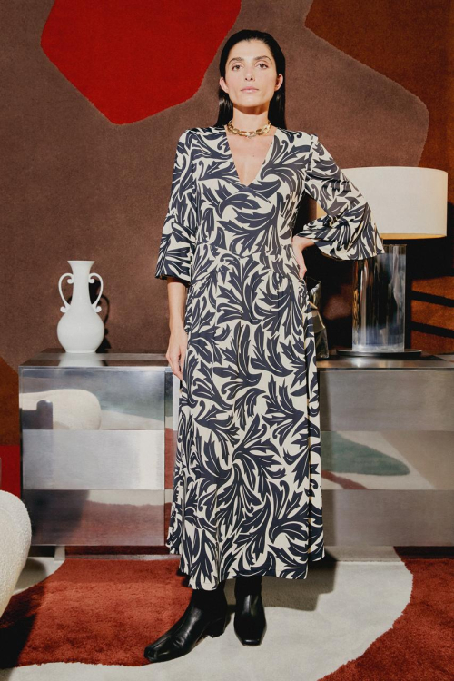 vestido jersey estampa encaixe