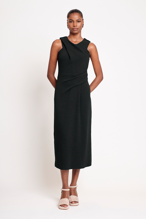 vestido malha dupla bouclê