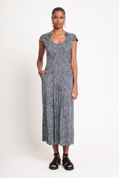 vestido jersey estampa pontos