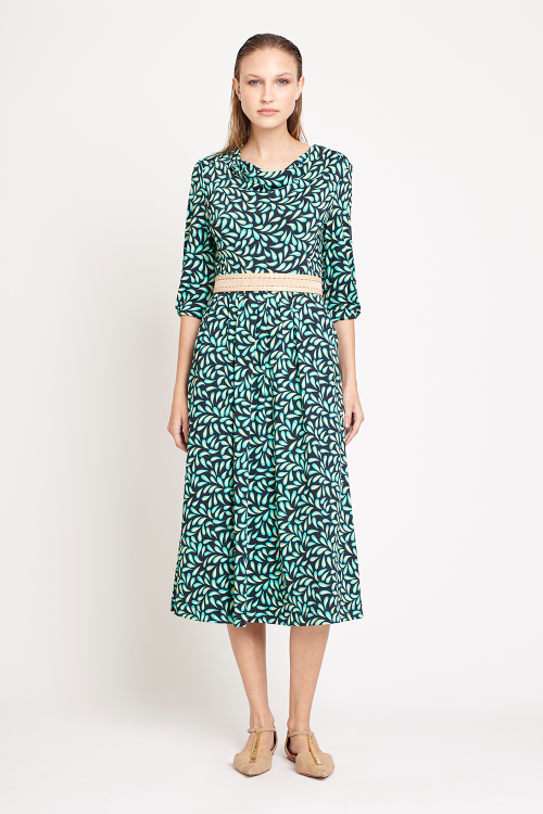 vestido jersey estampa grãos