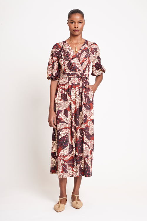 vestido jersey estampa pontilhismo