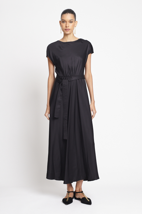 vestido viscose acetinada