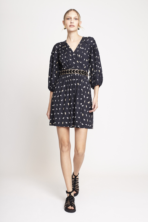 vestido jersey estampa cavalos