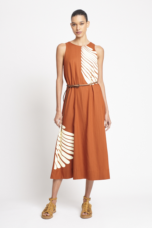 vestido viscose plana silk folhas