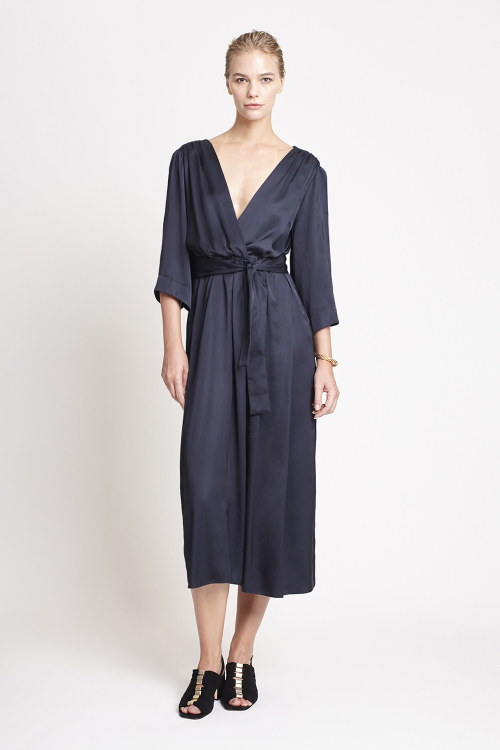 vestido viscose acetinada