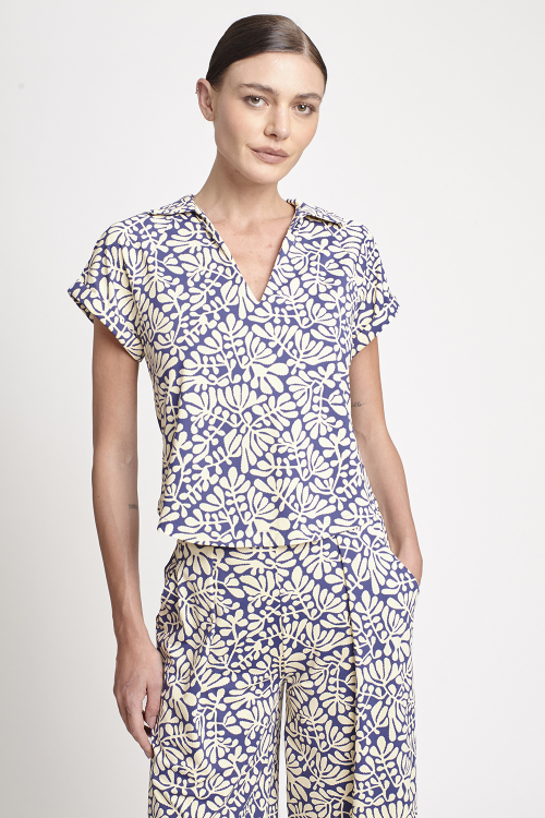 blusa jersey est paisagem com gola