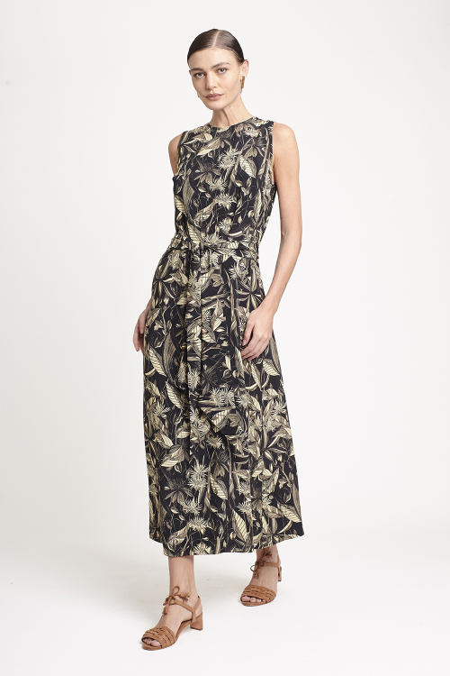 vestido seda est flores noturnas longo