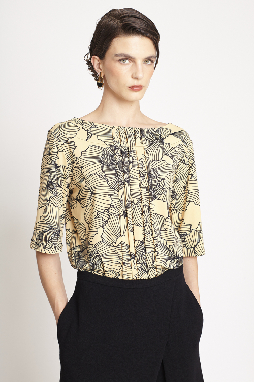 blusa jersey est peônia pregas