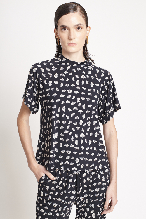 blusa jersey estampa ginkgo raglan