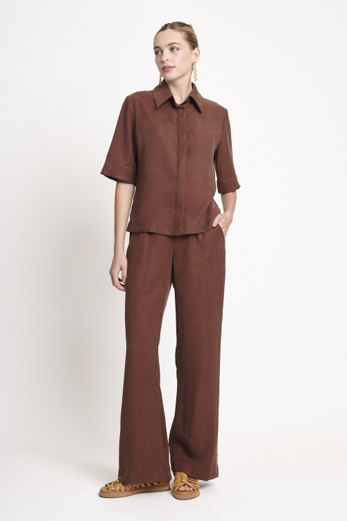 camisa viscose sarjada