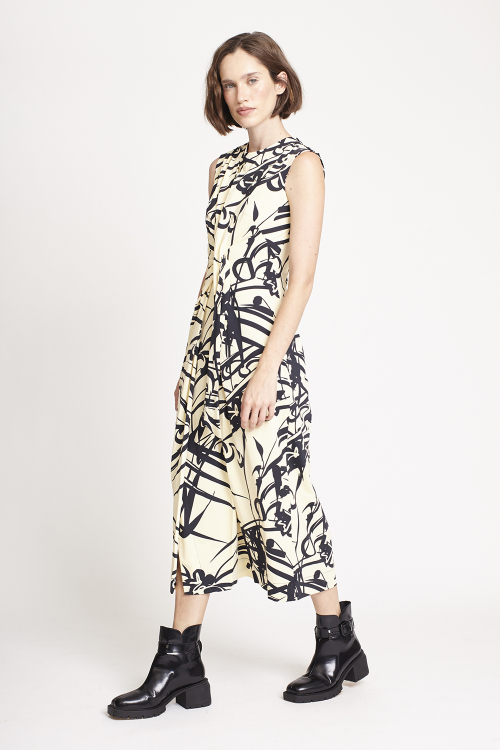 vestido jersey estampa kanji