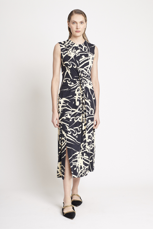 vestido jersey estampa kanji