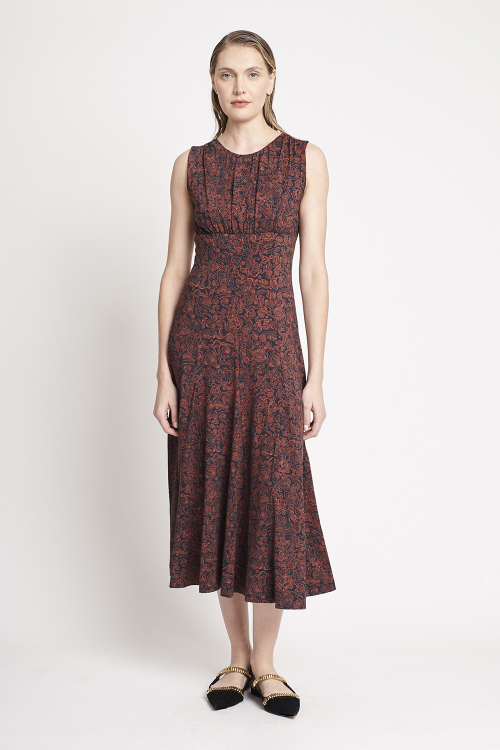 vestido jersey estampa nuvens nesgas
