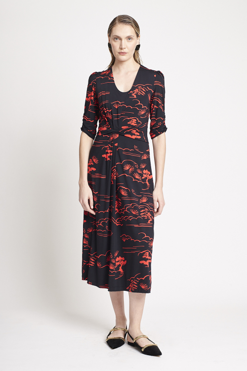 vestido jersey jd do oriente decote alongado