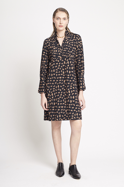 vestido jersey estampa ginkgo pala curto