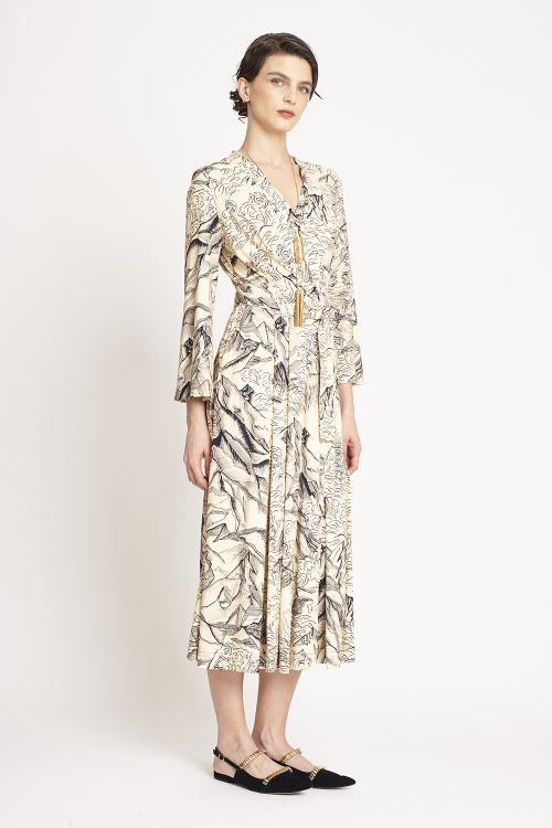 vestido jersey est monte fuji  transpassado