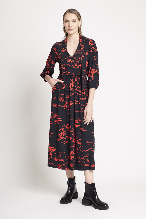 vestido jersey est jd do oriente dec cruzado