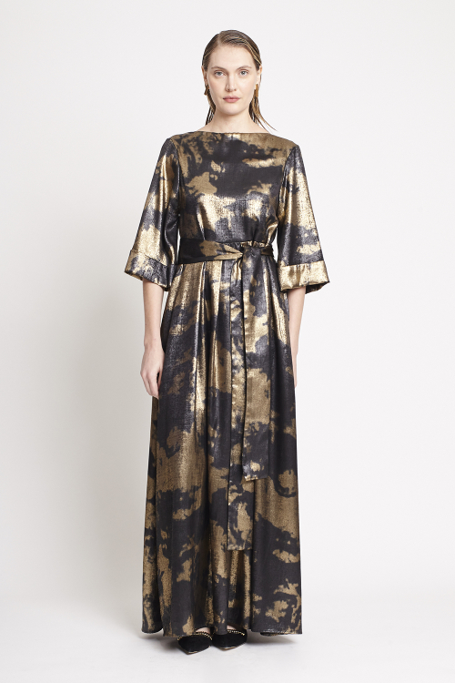 vestido dourado