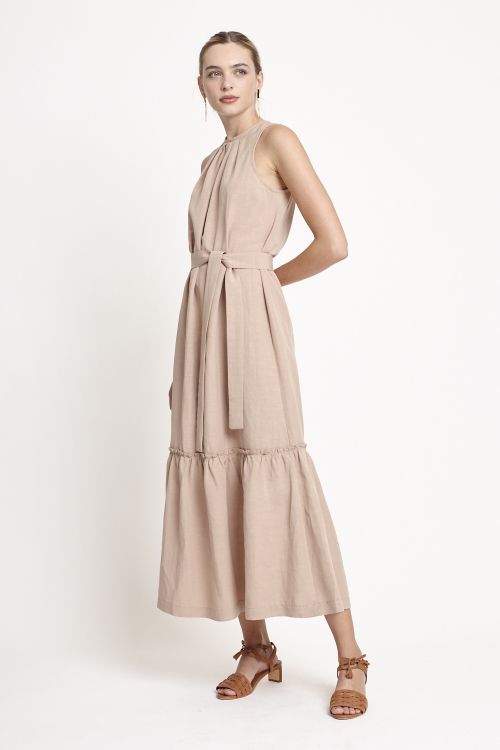 vestido modal com linho