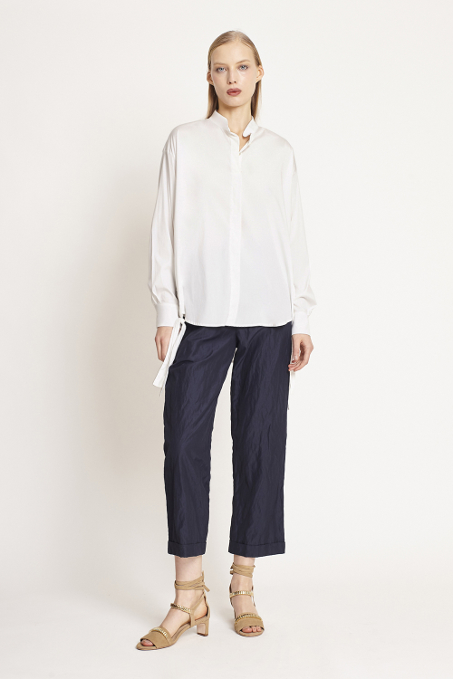 camisa tricoline abertura lateral