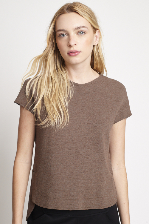 blusa  bouclê alongado costas