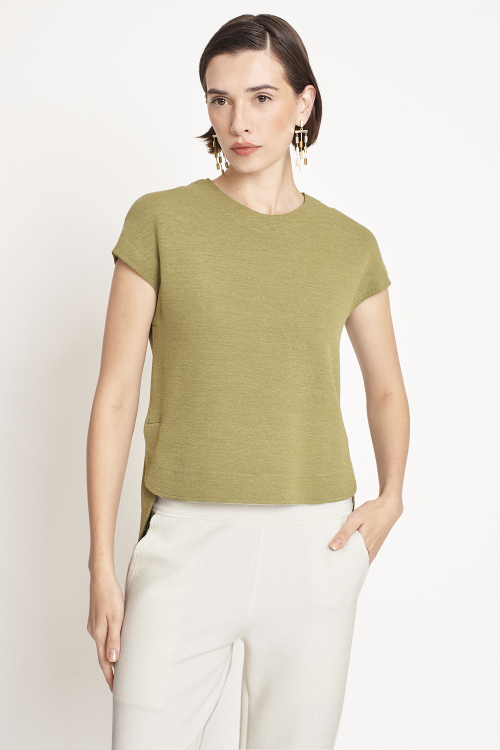 blusa  bouclê alongado costas