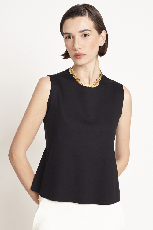 blusa malha dupla leve basque costas