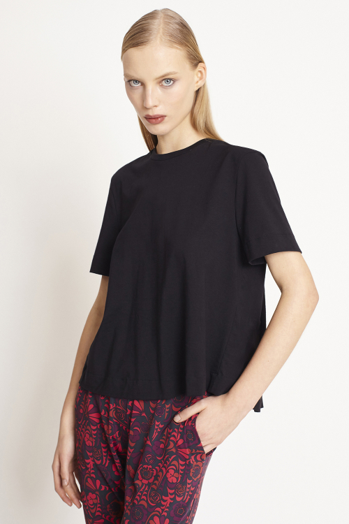 camiseta algodão pima com pregas