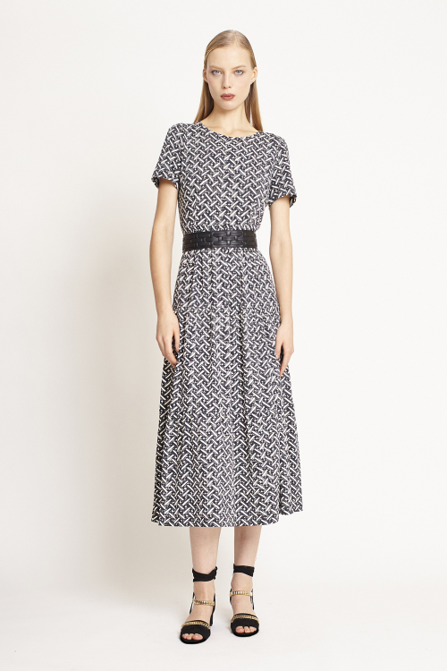 vestido jersey estampa cestaria