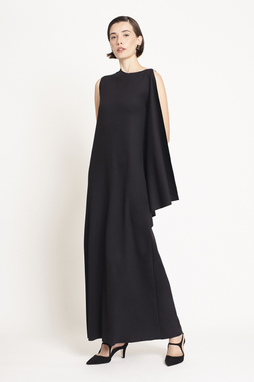 vestido malha dupla leve longo