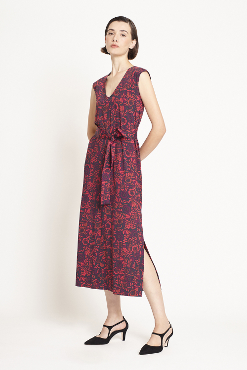 vestido jersey estampa festival midi
