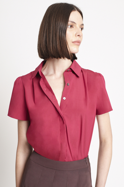 camisa tricoline com manga