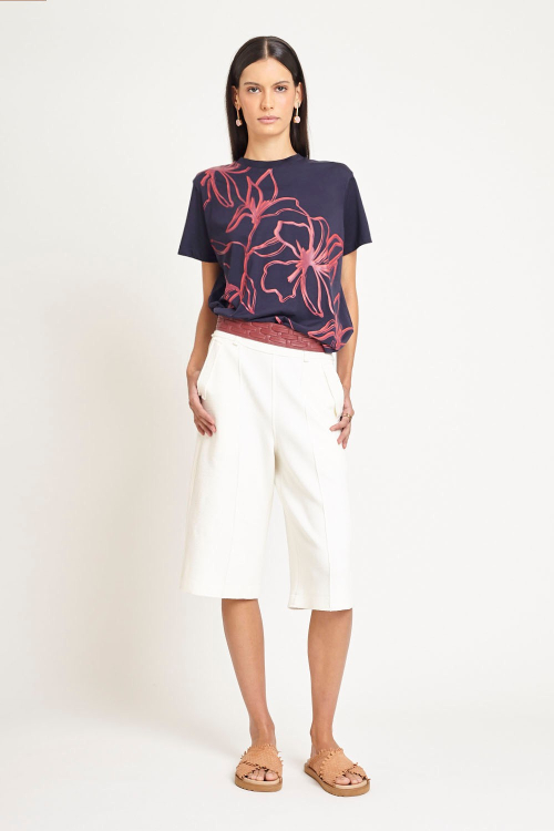 camiseta algodão pima silk florada