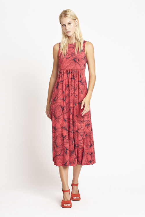 vestido jersey estampa campo florido nadador