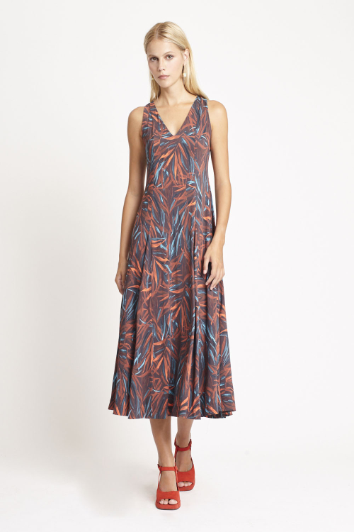 vestido jersey estampa bloom nesgas