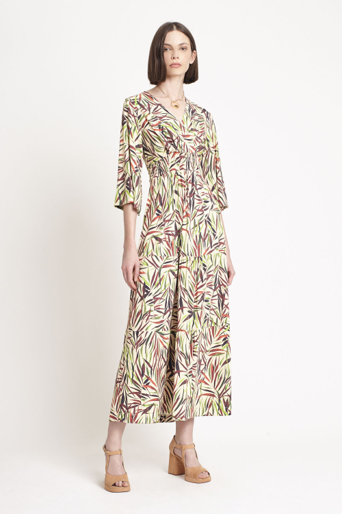 vestido jersey estampa bloom lastex