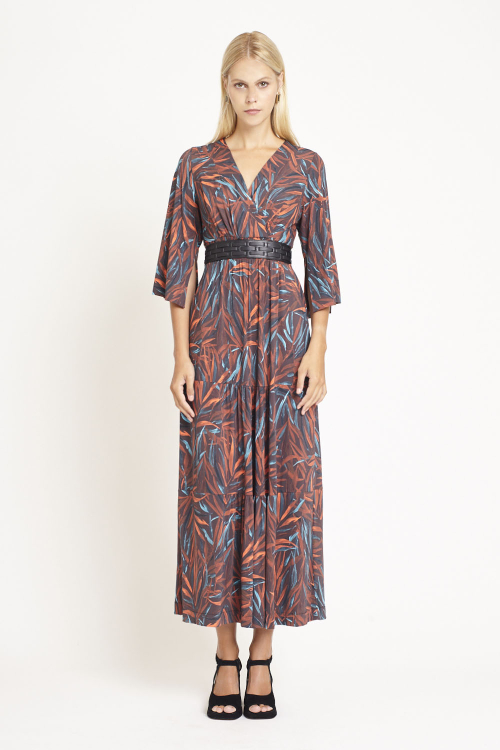 vestido jersey estampa bloom lastex