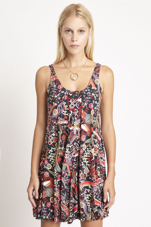 vestido jersey estampa parque balonê
