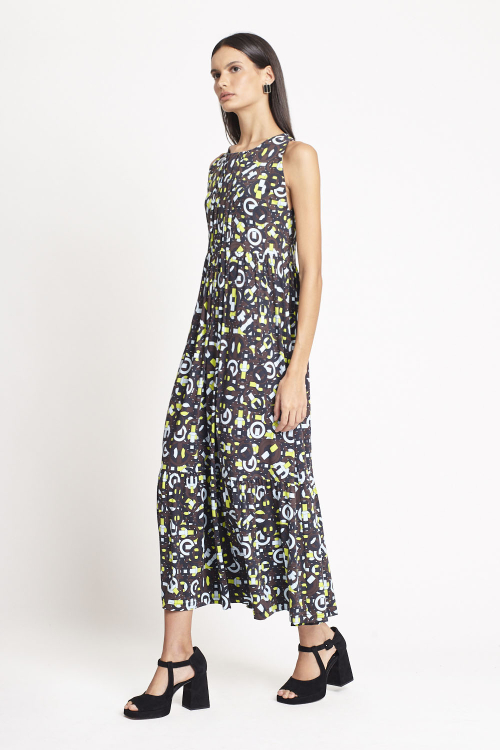 vestido jersey est tramado pregas