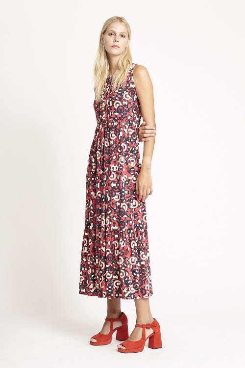 vestido jersey est tramado pregas