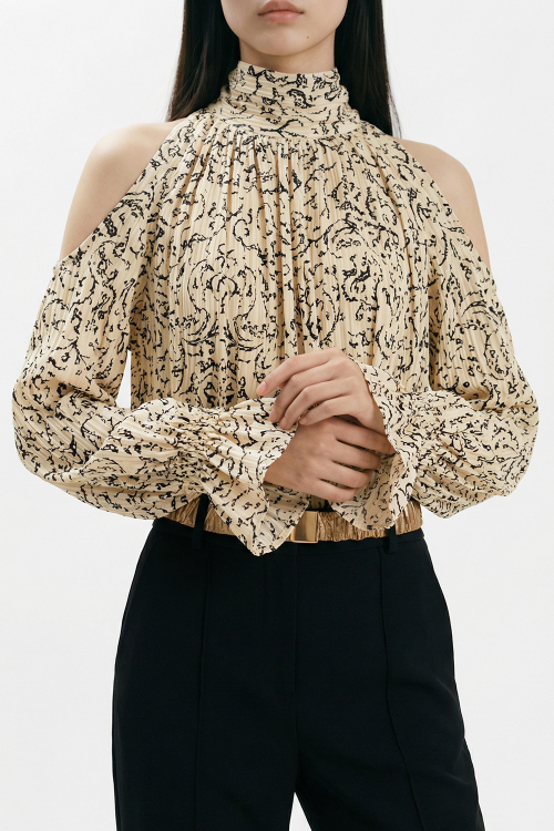 blusa jersey estampa barroco ampla