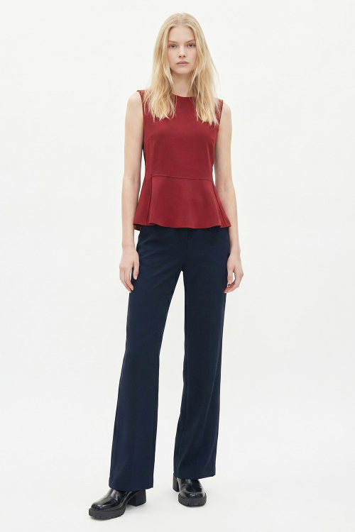 blusa malha dupla leve irregular