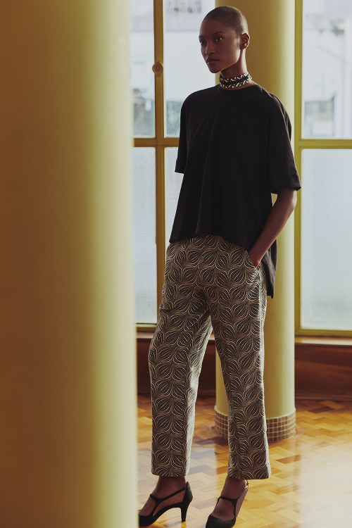 calça jacquard panton