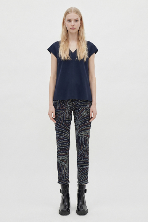 calça jersey estampa zigue skinny